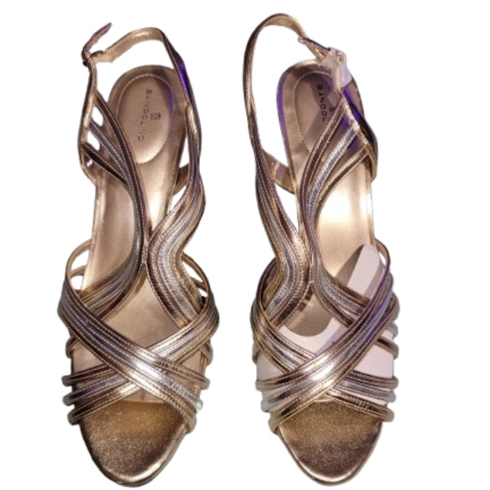 Bandolino Metallic Gold/Silver Raakel Dress Heeled Sandal Size 11 NWOT - Picture 3 of 7